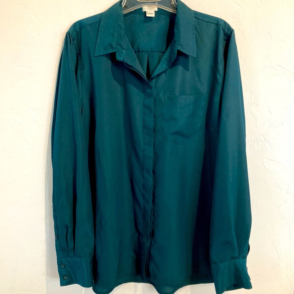 J.Crew hunter green blouse